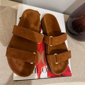 J. Crew Tan Suede Slide Sandals